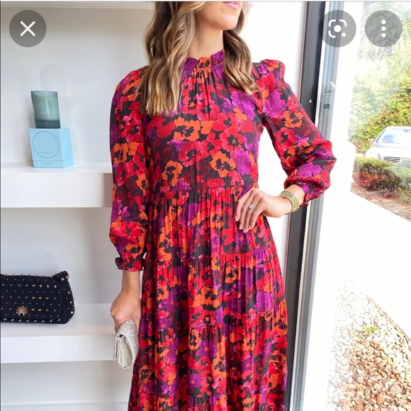 Bright Floral Long Sleeve Ally Dress 